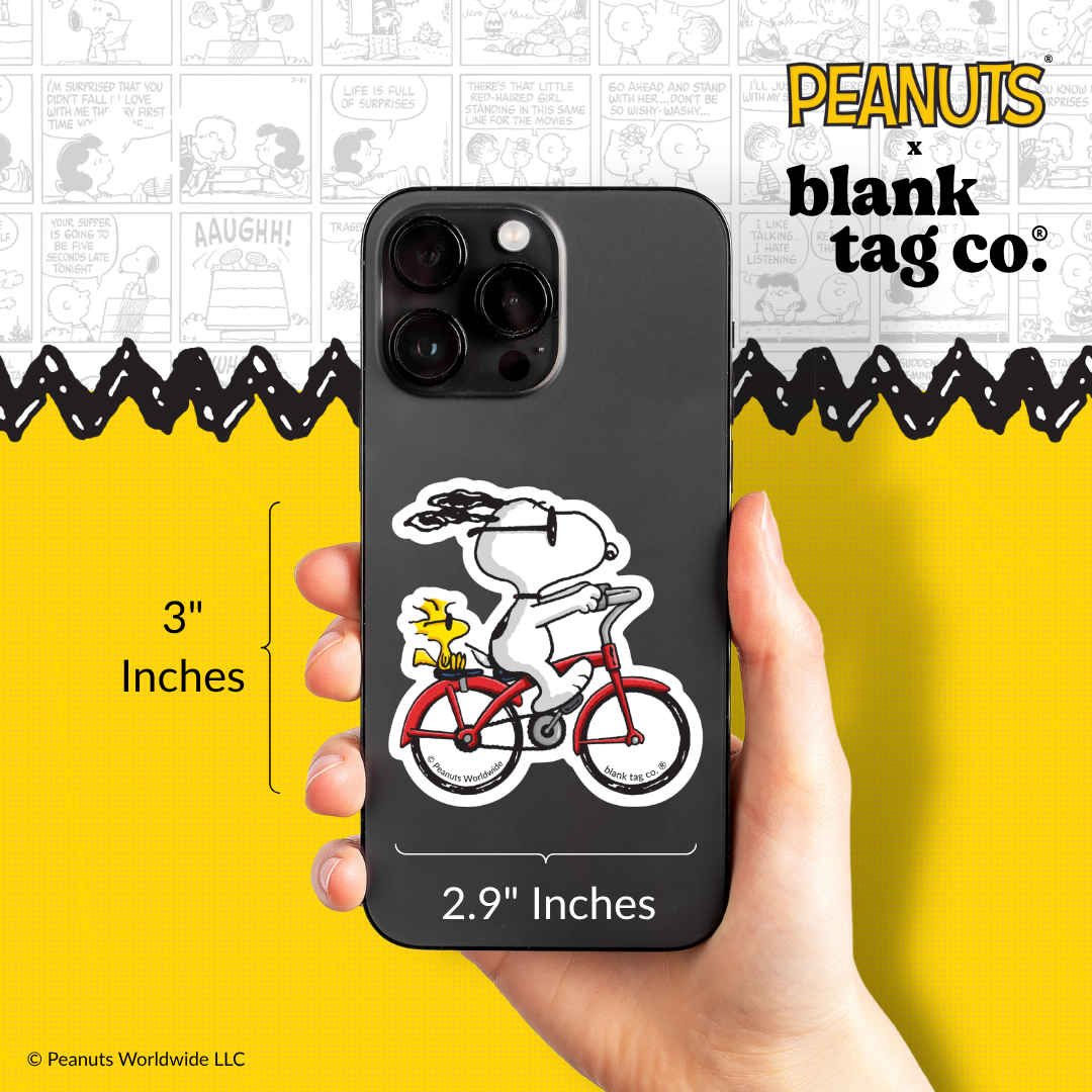 Peanuts® Waterproof Sticker - Snoopy Riding A Bicycle