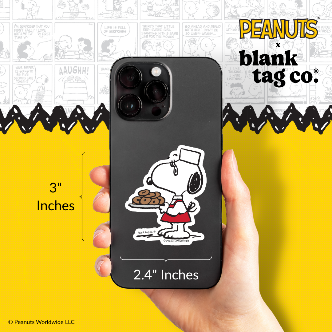 Peanuts® Waterproof Sticker - Snoopy Serving Donuts