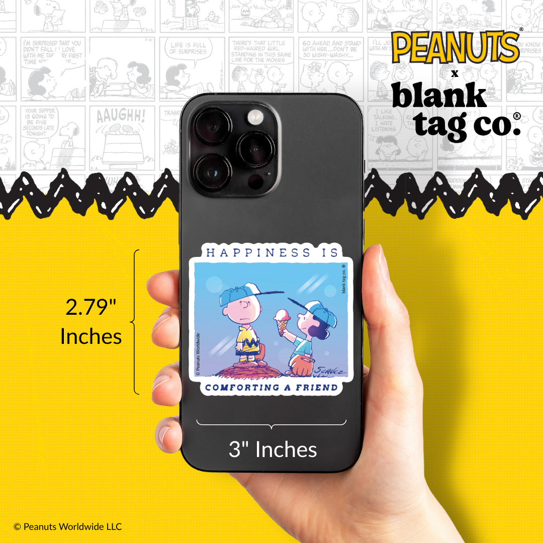 Peanuts® Waterproof Sticker - Happiness Is Comforting A Friend