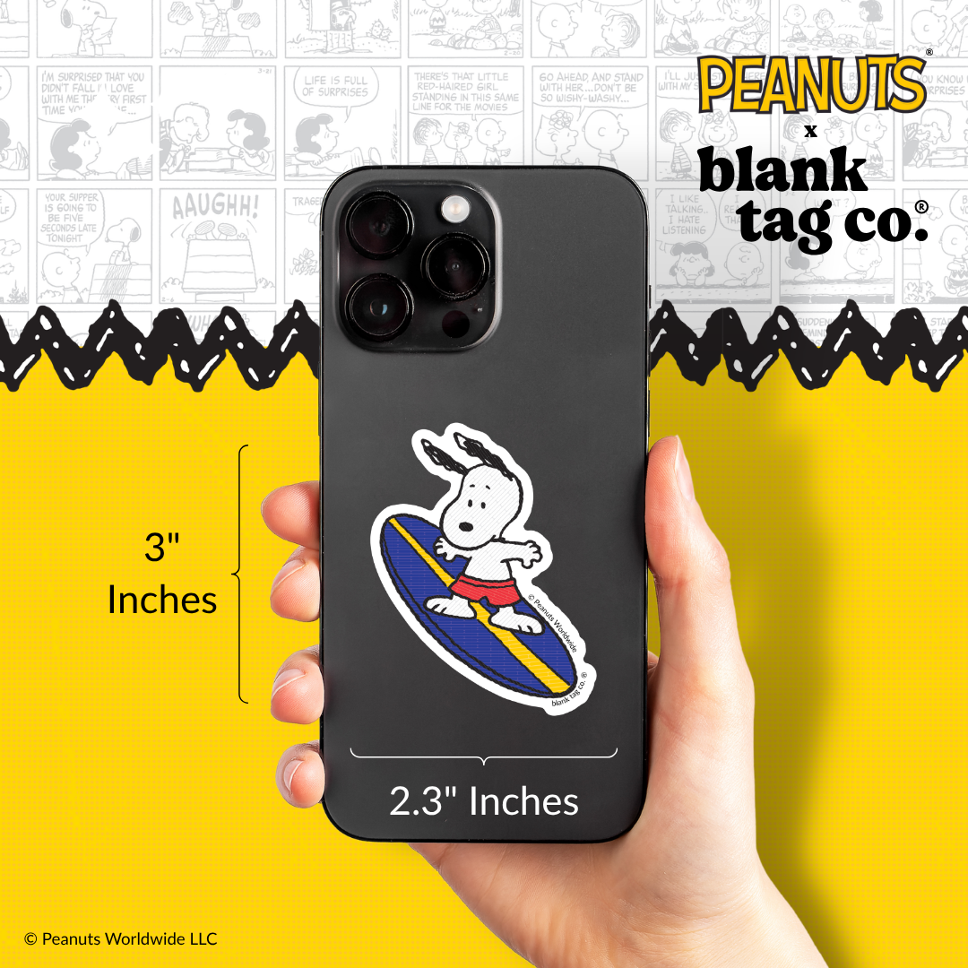 Peanuts® Waterproof Sticker - Surfing Snoopy