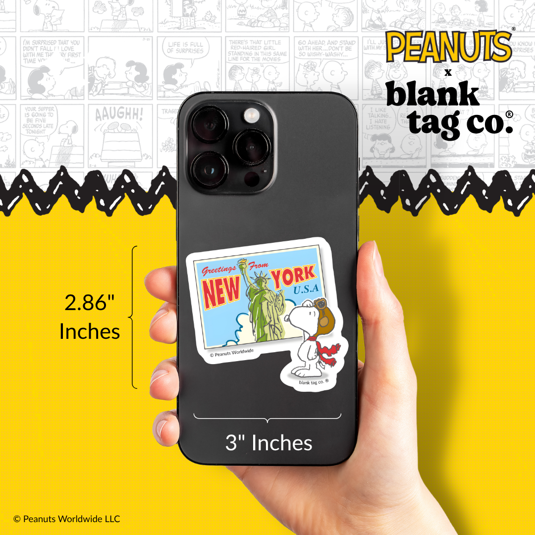 Peanuts® Waterproof Sticker - Greetings From New York