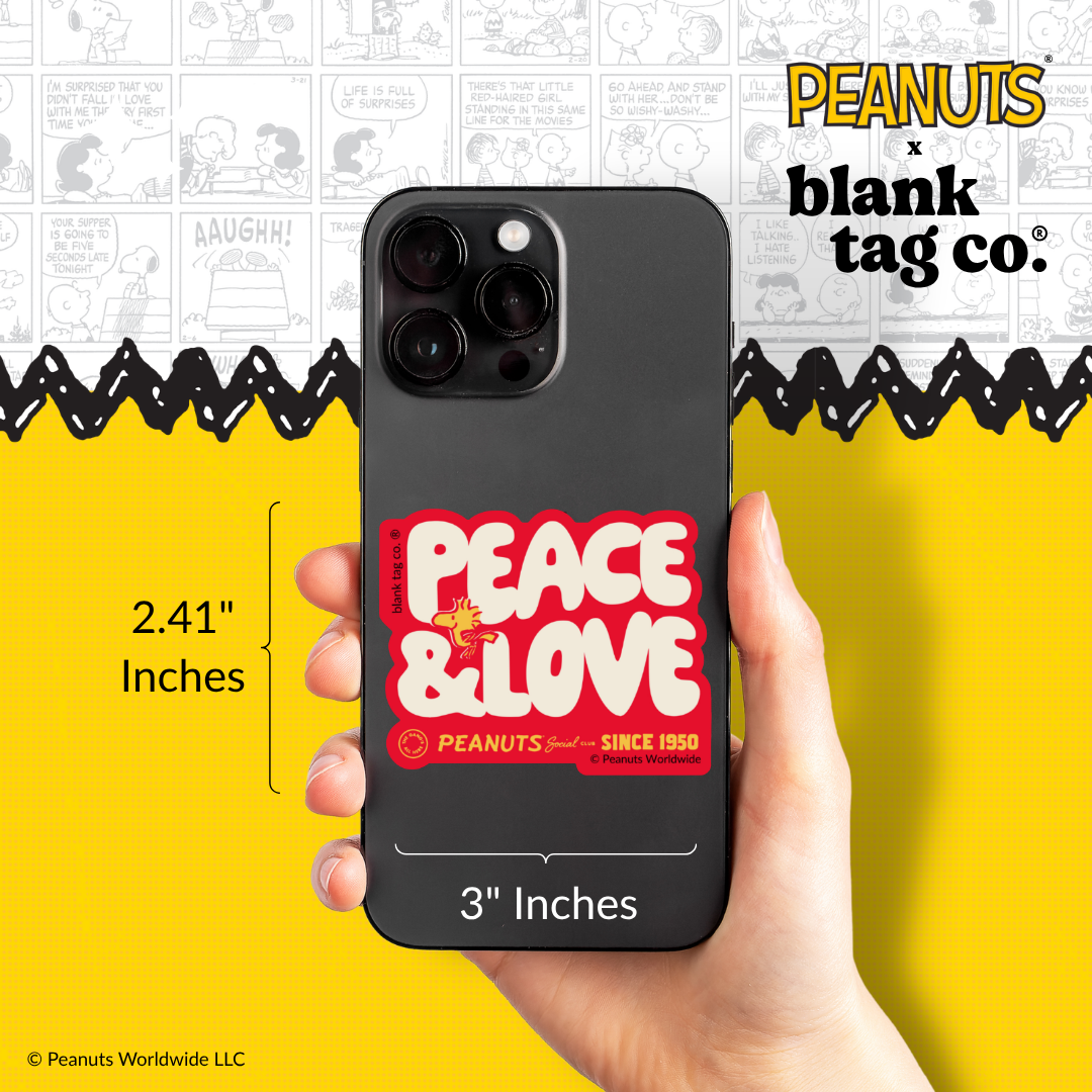 Peanuts® Waterproof Sticker - Peace and Love