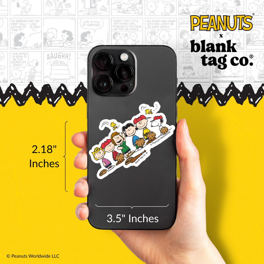 Peanuts® Waterproof Sticker - Peanuts Gang Playing Baseball