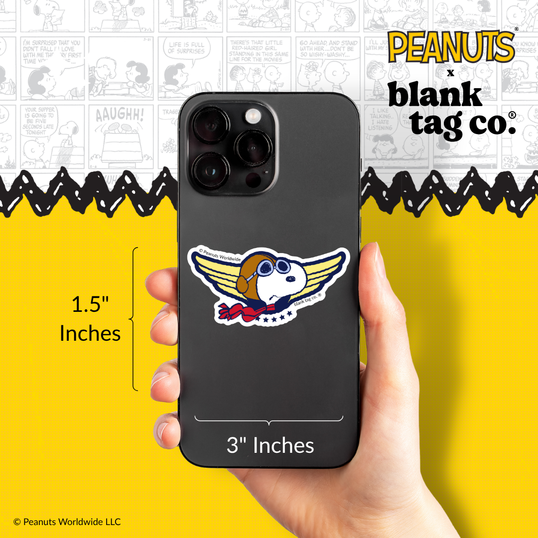 Peanuts® Waterproof Sticker - Flying Ace Wide Badge