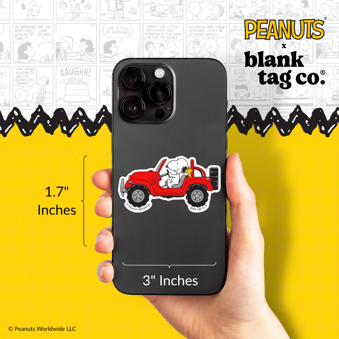 Peanuts® Waterproof Sticker - Snoopy Driving An SUV