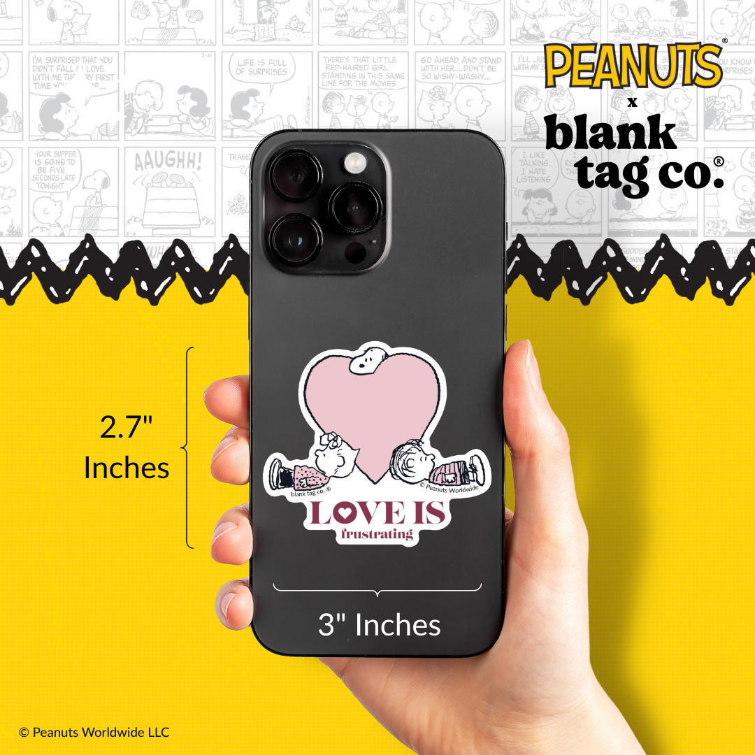 Peanuts® Waterproof Sticker - Love Is Frustrating