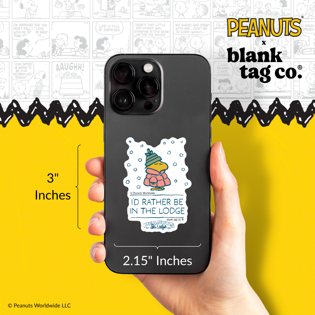 Peanuts® Waterproof Sticker - I'd Rather Be In The Lodge