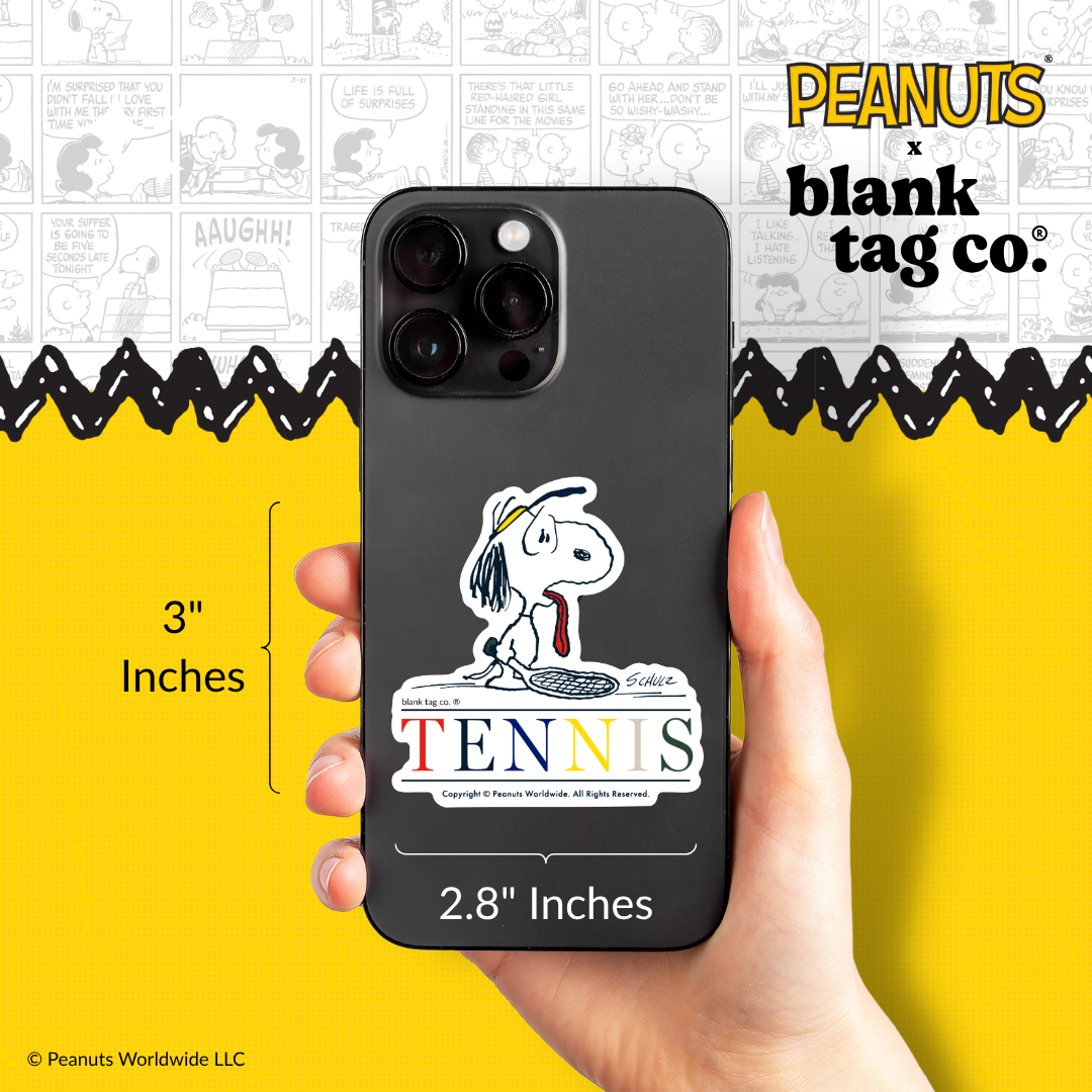 Peanuts® Waterproof Sticker - Snoopy Tennis