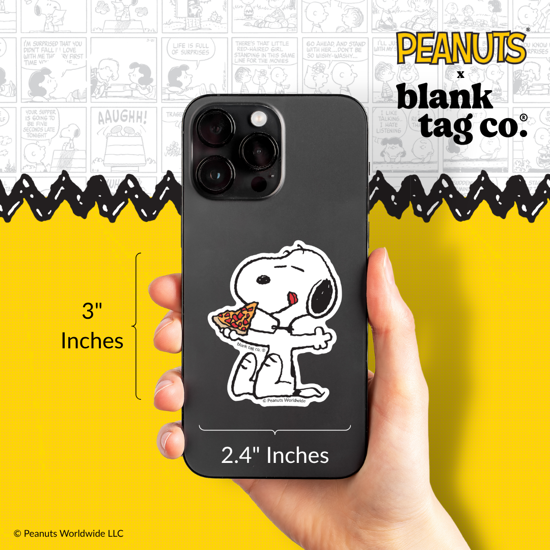 Peanuts® Waterproof Sticker - Snoopy Eating Pizza