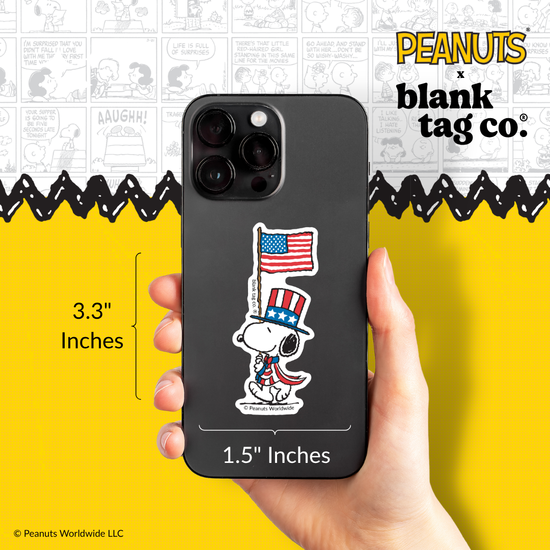Peanuts® Waterproof Sticker - Patriotic Snoopy