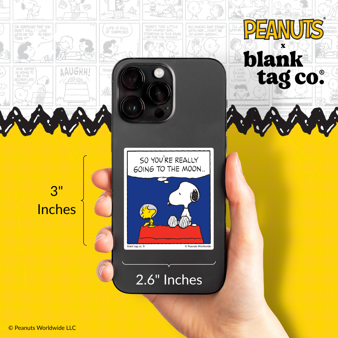 Peanuts® Waterproof Sticker - So You're Really Going To The Moon