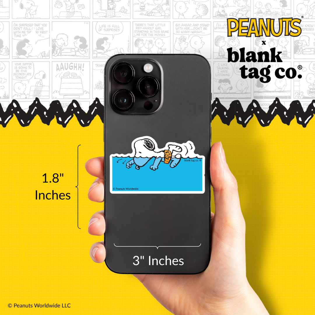 Peanuts® Waterproof Sticker - Swimming Snoopy