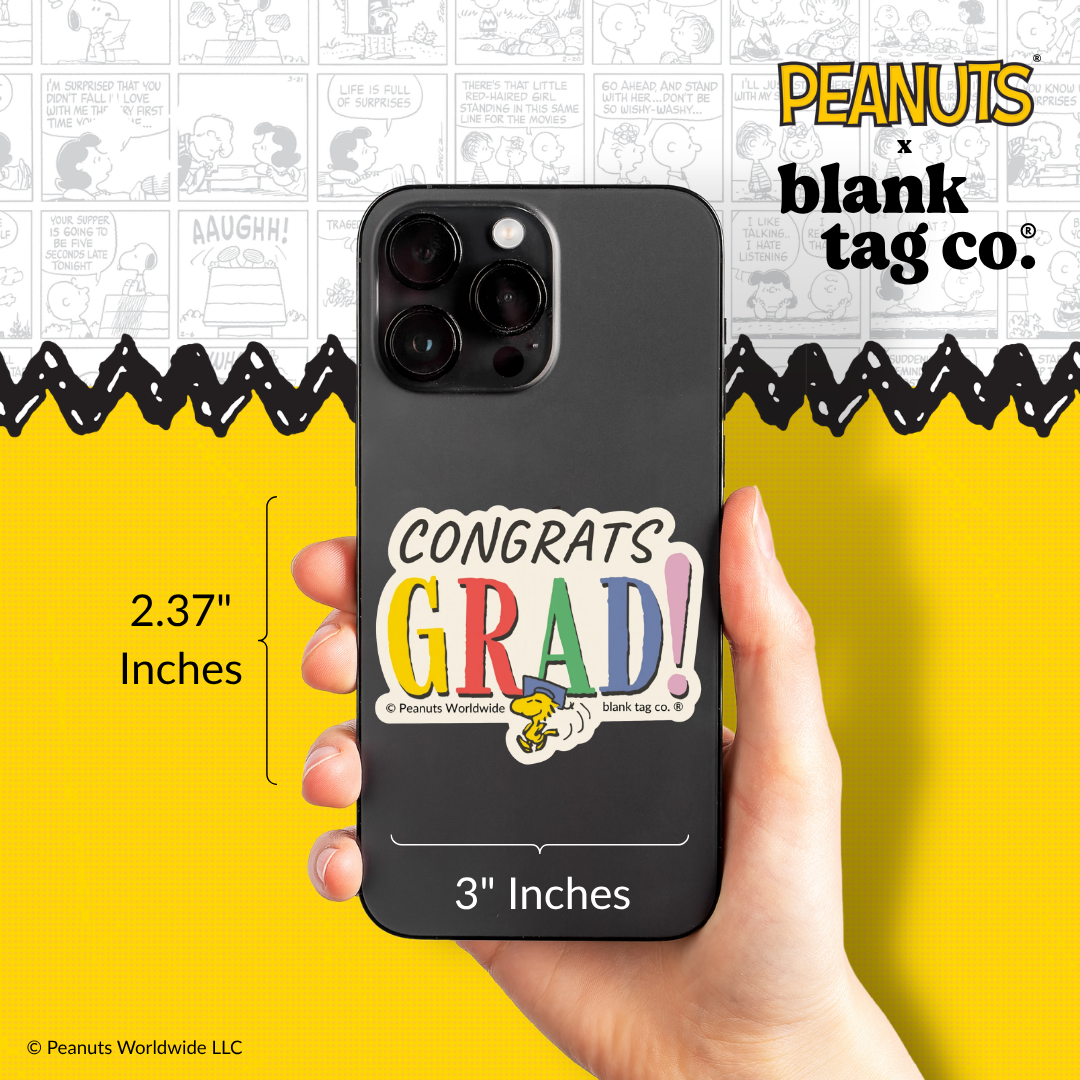 Peanuts® Waterproof Sticker - Congrats Grad