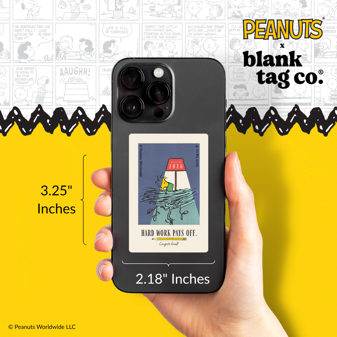 Peanuts® Waterproof Sticker - Hard Work Pays Off