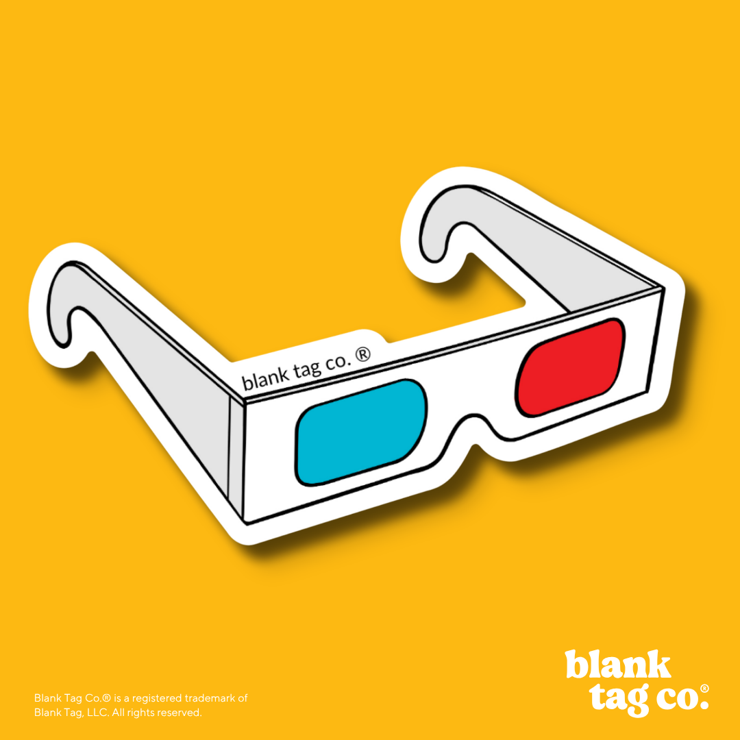Blank Tag Co.® Waterproof Sticker - 3D Glasses