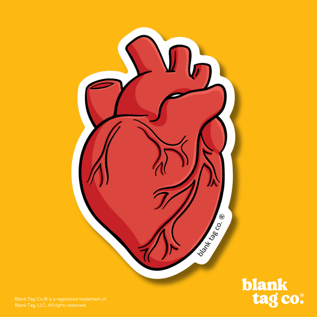 Blank Tag Co.® Waterproof Sticker - Anatomical Heart