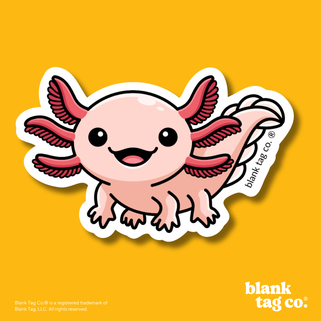 Blank Tag Co.® Waterproof Sticker - Axolotl