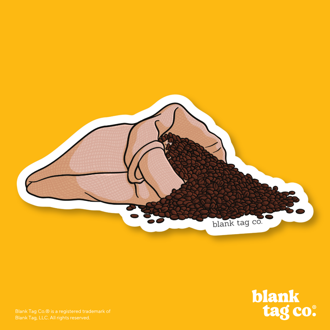 Blank Tag Co.® Waterproof Sticker - Bag of Coffee