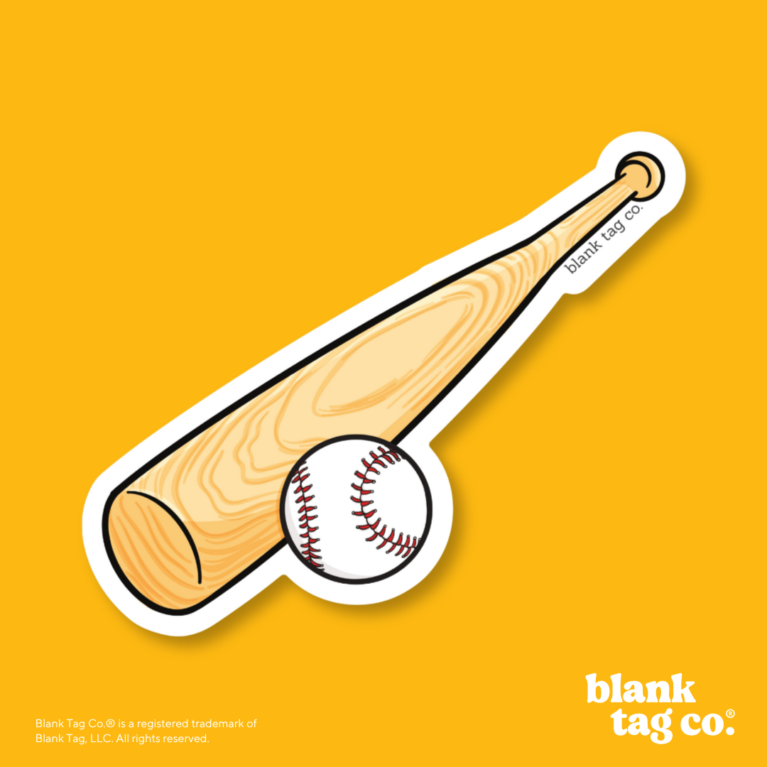 Blank Tag Co.® Waterproof Sticker - Baseball Bat and Ball