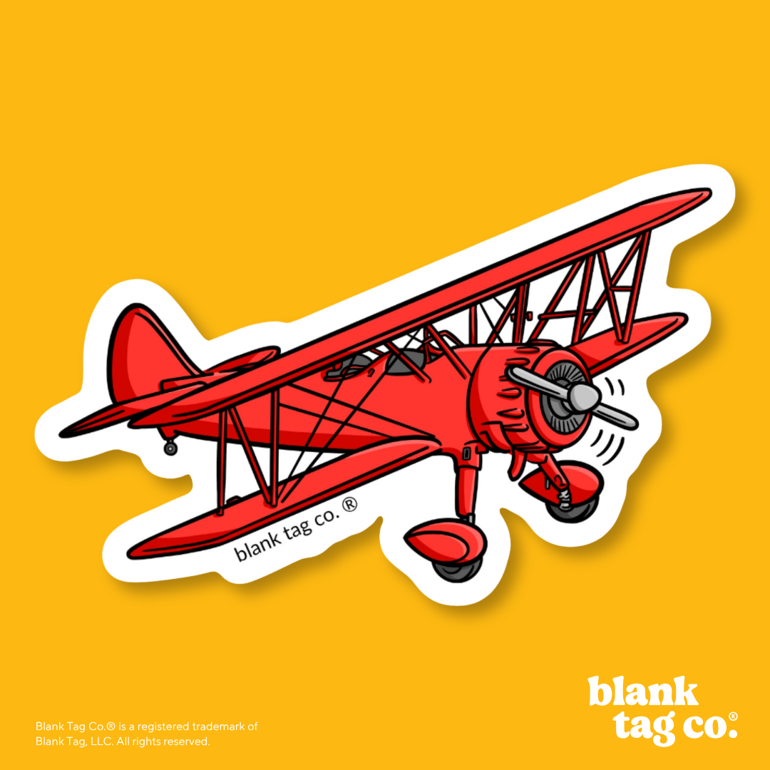Blank Tag Co.® Waterproof Sticker - Biplane