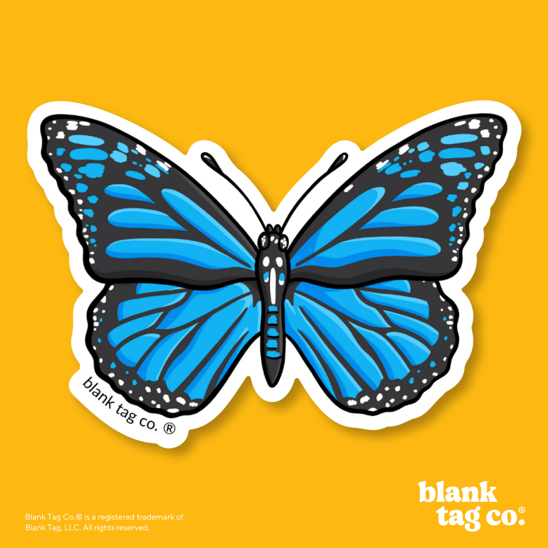 Blank Tag Co.® Waterproof Sticker - Blue Butterfly