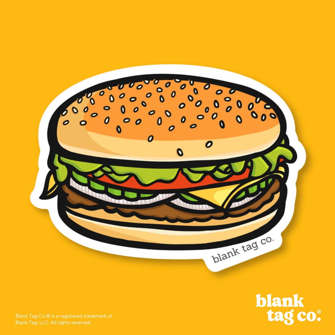 Blank Tag Co.® Waterproof Sticker - Cheeseburger