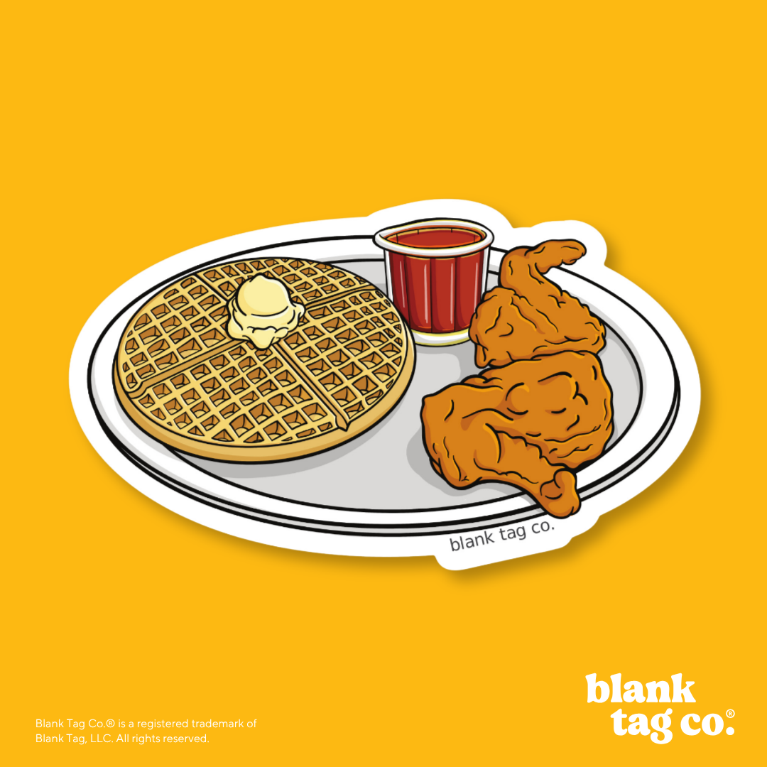 Blank Tag Co.® Waterproof Sticker - Chicken And Waffles