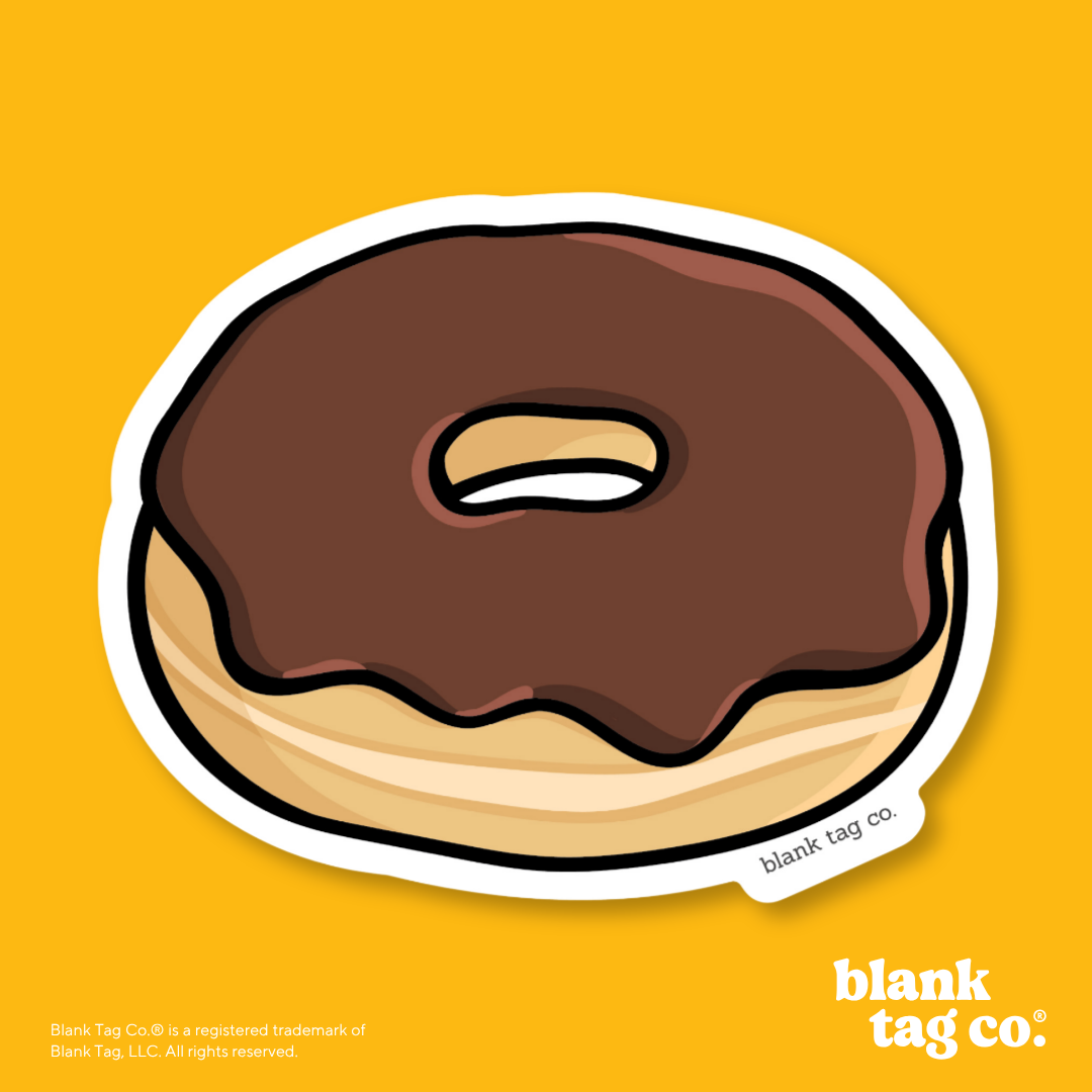 Blank Tag Co.® Waterproof Sticker - Chocolate Glazed Donut