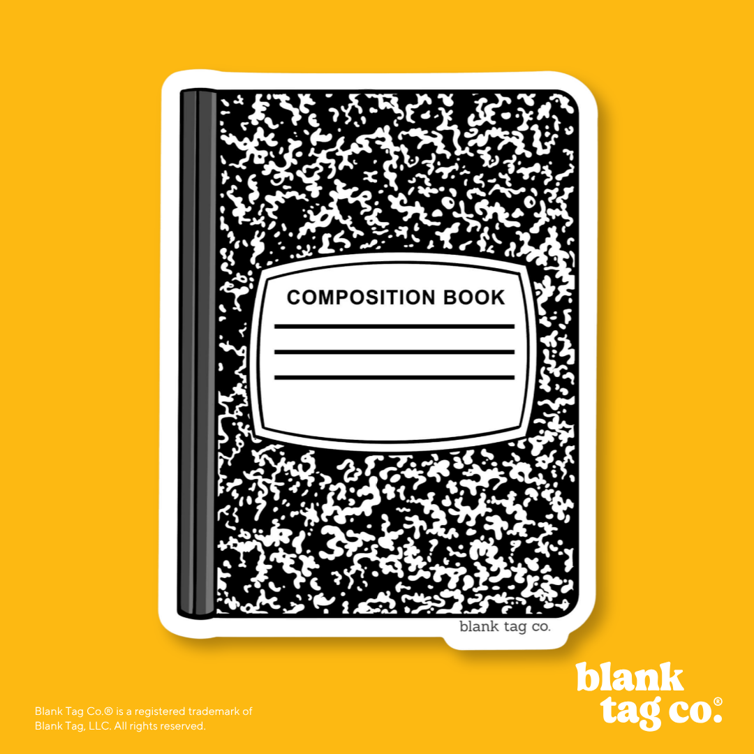 Blank Tag Co.® Waterproof Sticker - Composition Notebook