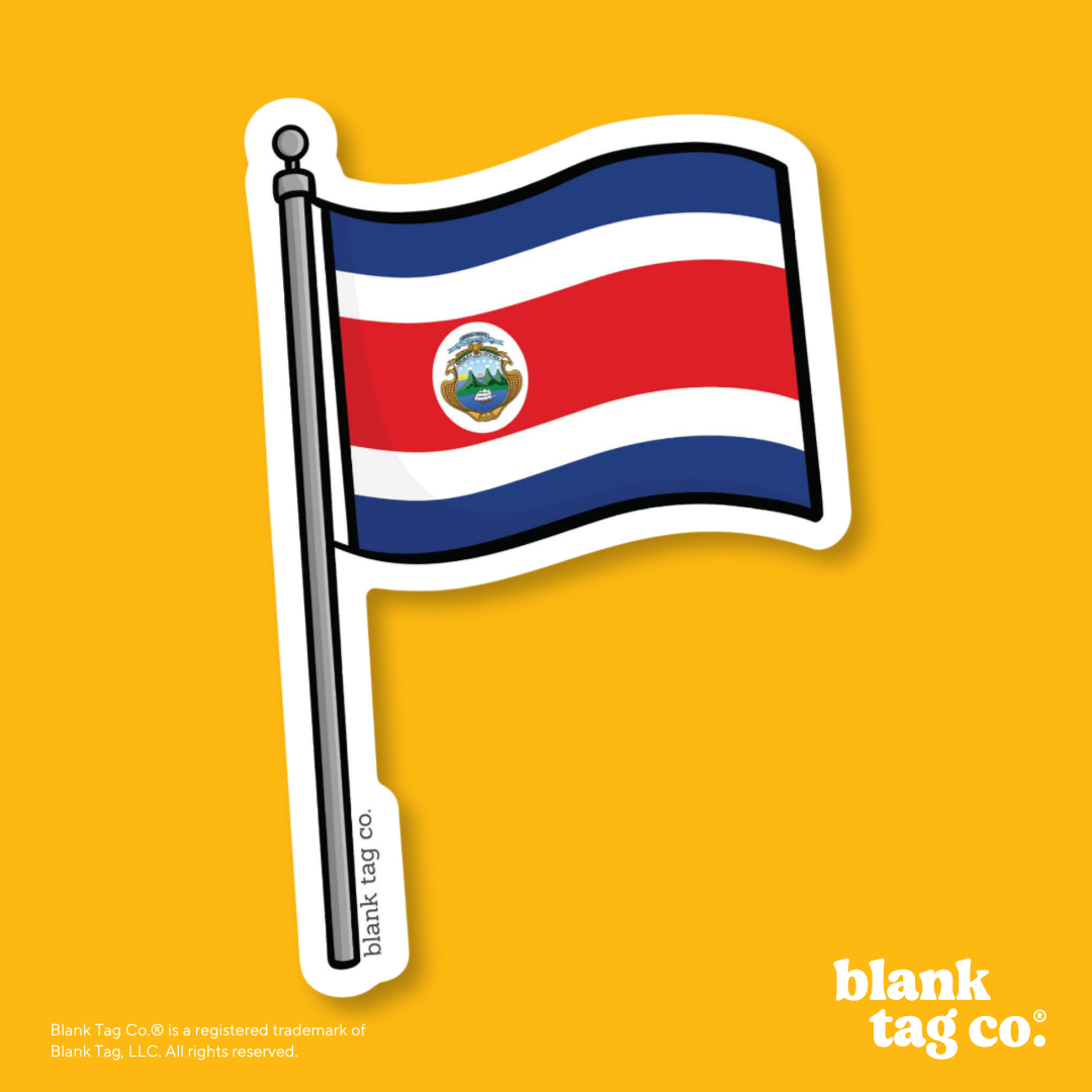 Blank Tag Co.® Waterproof Sticker - Costa Rica Flag