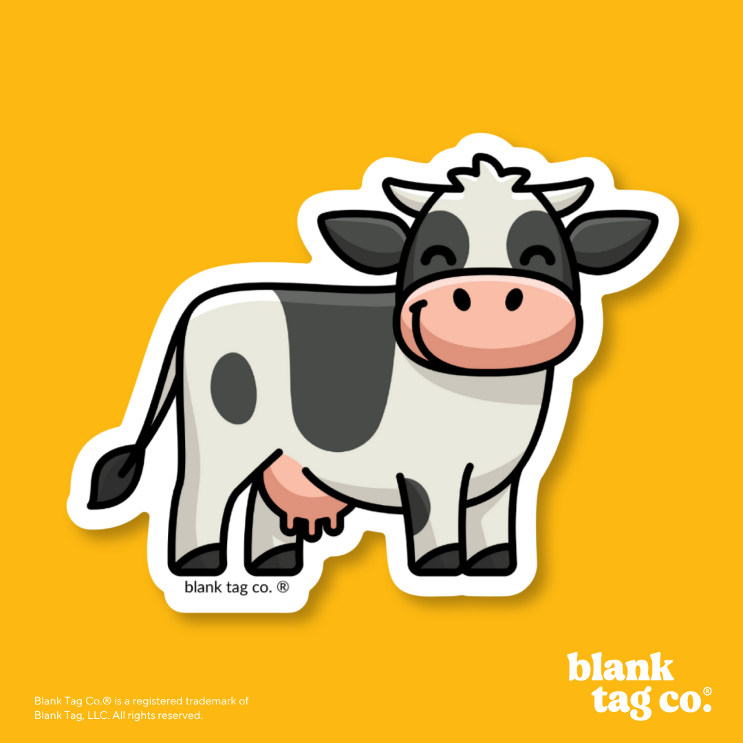 Blank Tag Co.® Waterproof Sticker - Dairy Cow