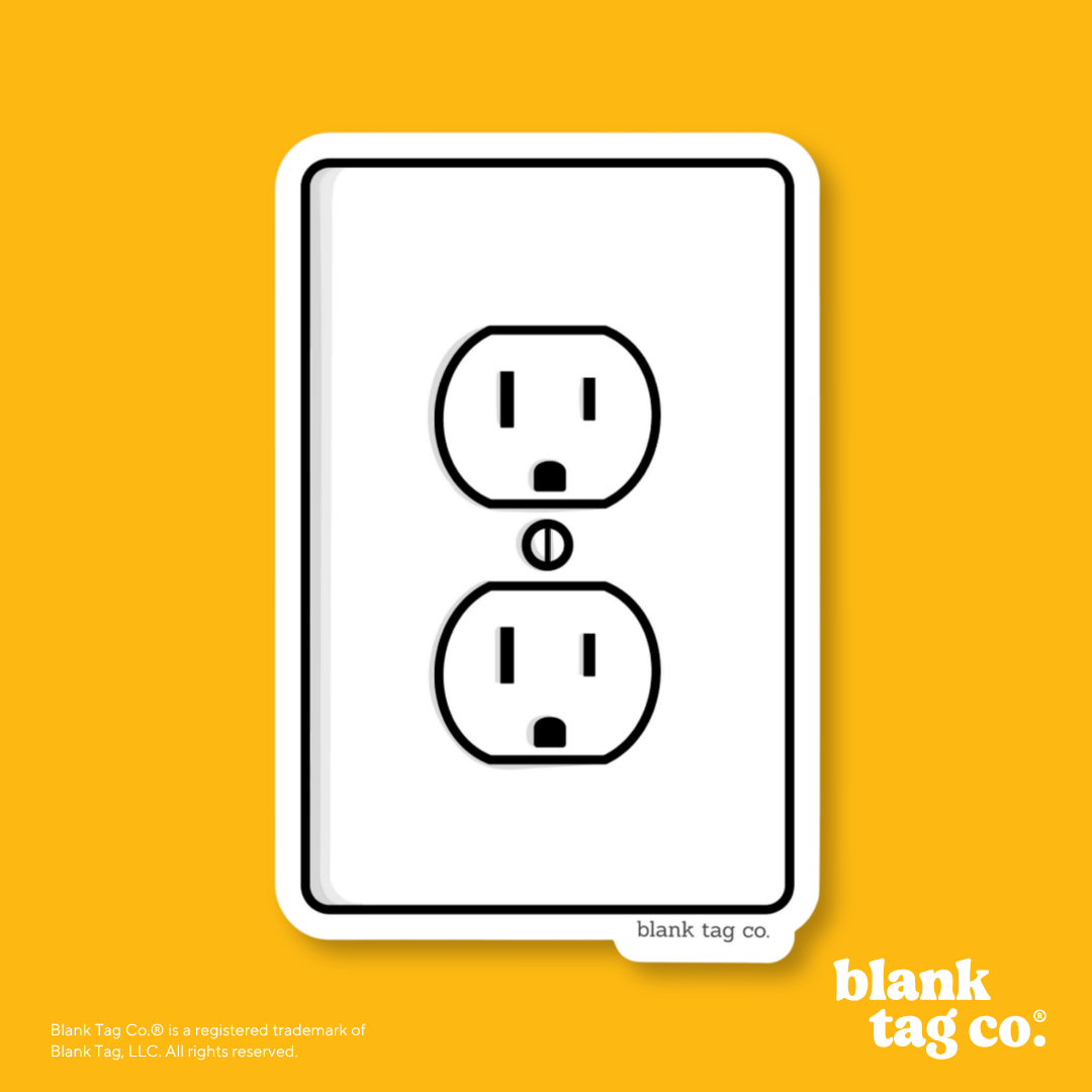 Blank Tag Co.® Waterproof Sticker - Electrical Outlet