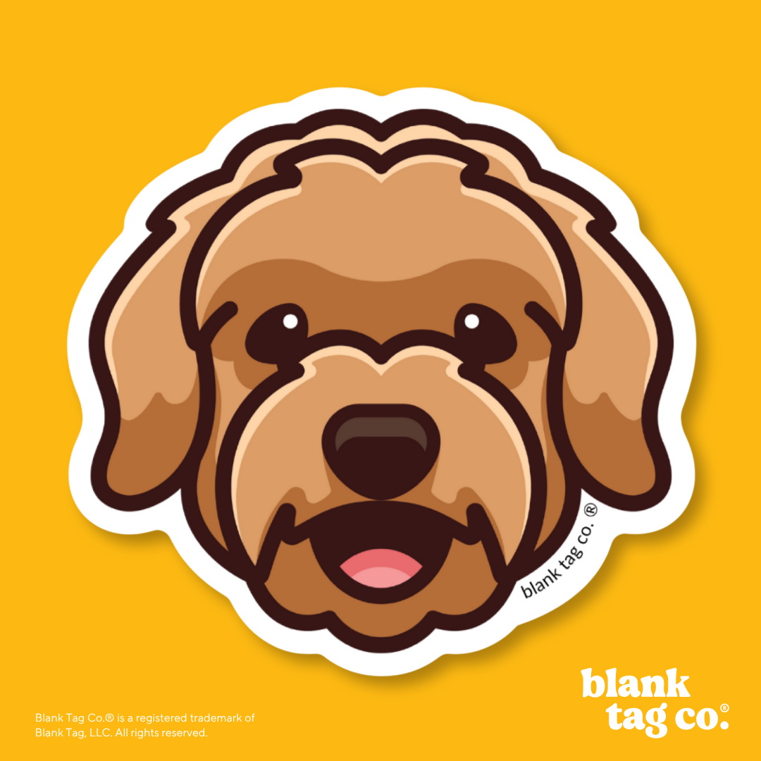 Blank Tag Co.® Waterproof Sticker - Goldendoodle Face