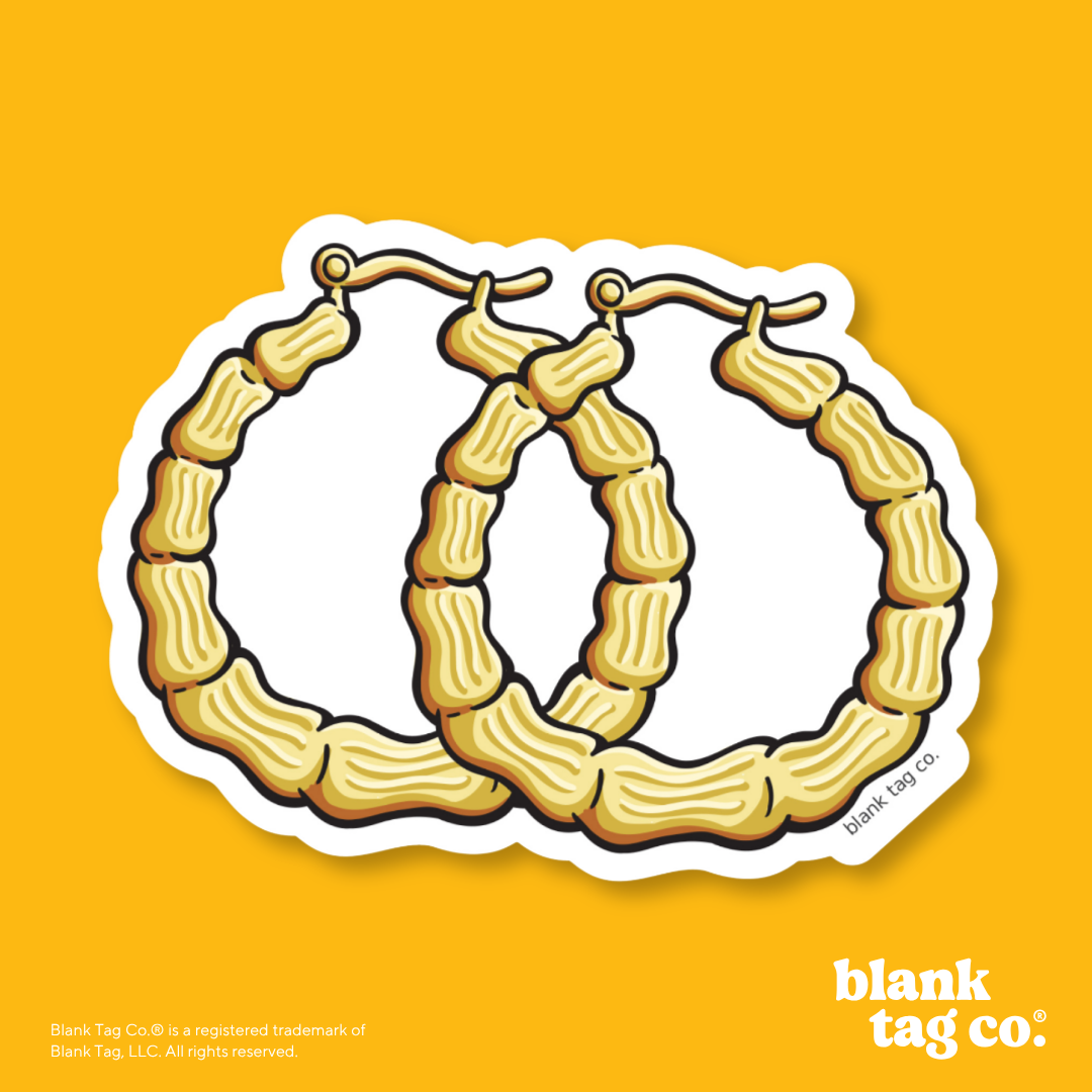 Blank Tag Co.® Waterproof Sticker - Hoop Earrings