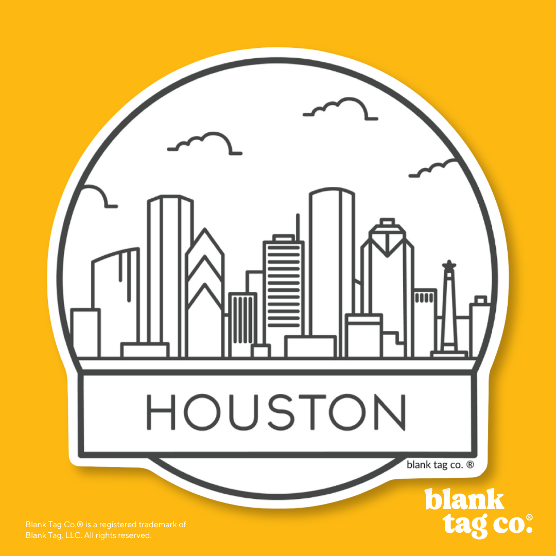 Blank Tag Co.® Waterproof Sticker - Houston Cityscape
