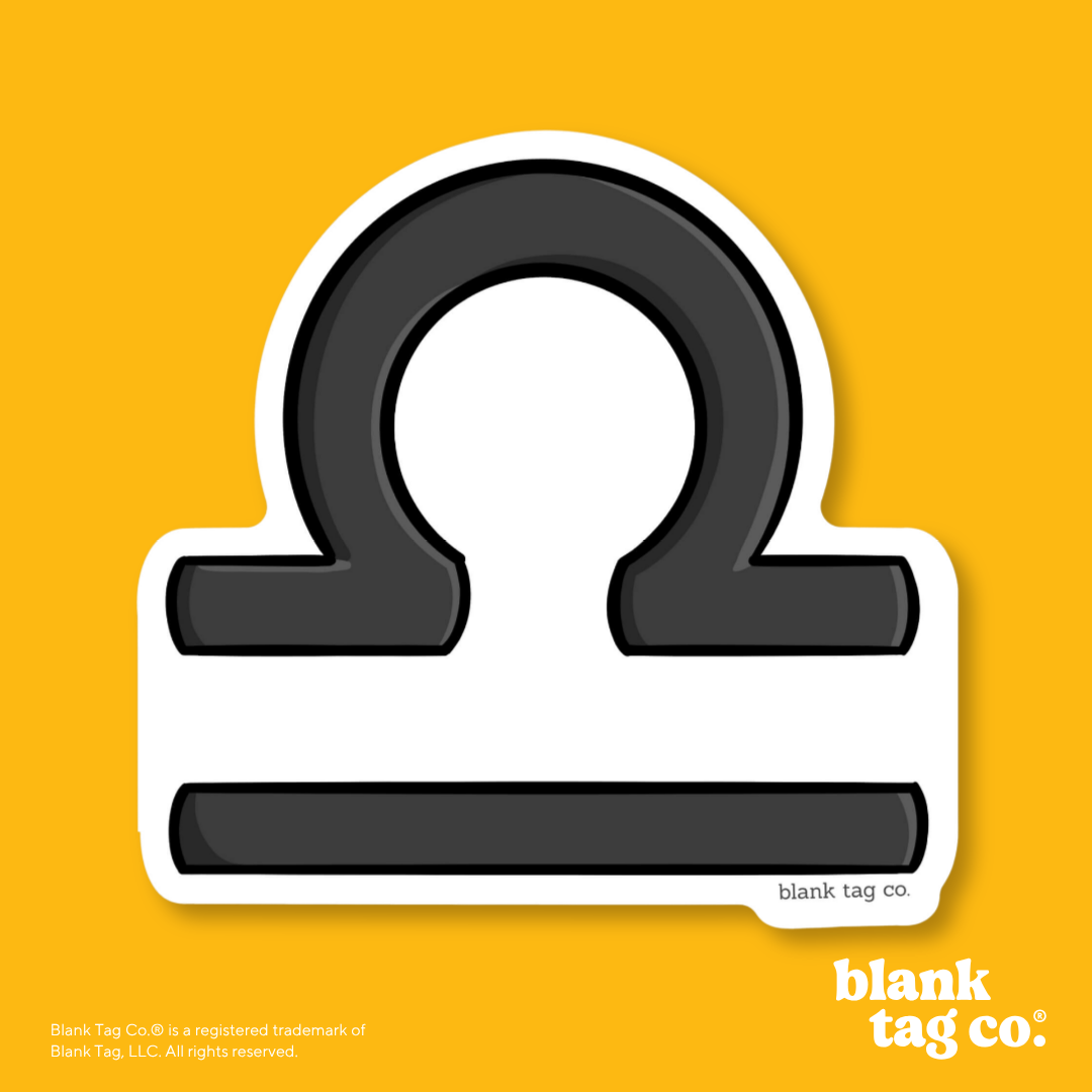 Blank Tag Co.® Waterproof Sticker - Libra Sign