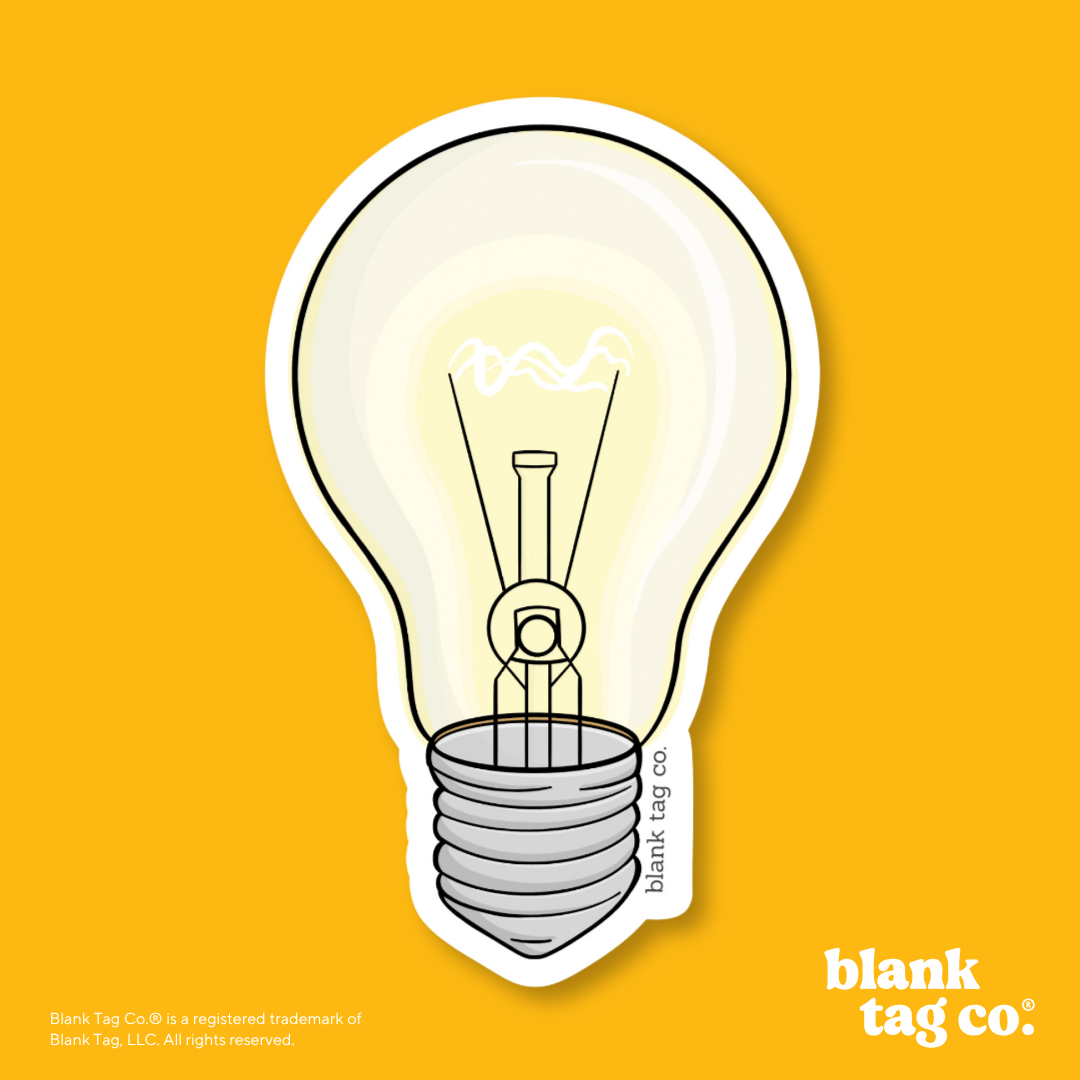 Blank Tag Co.® Waterproof Sticker - Lightbulb