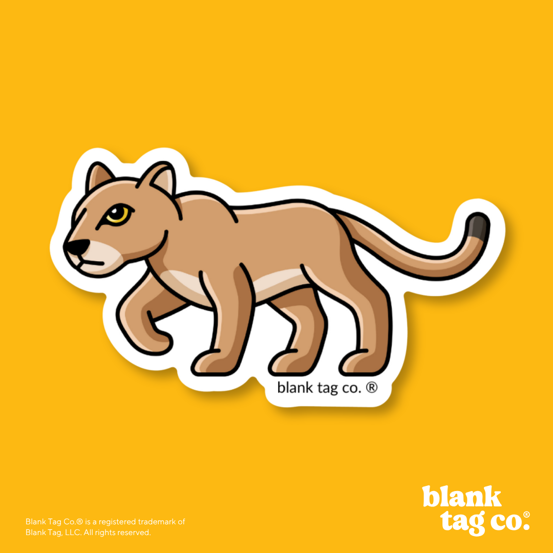 Blank Tag Co.® Waterproof Sticker - Mountain Lion