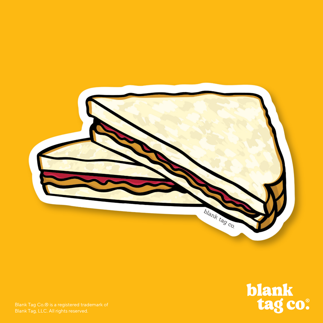 Blank Tag Co.® Waterproof Sticker - Peanut Butter and Jelly
