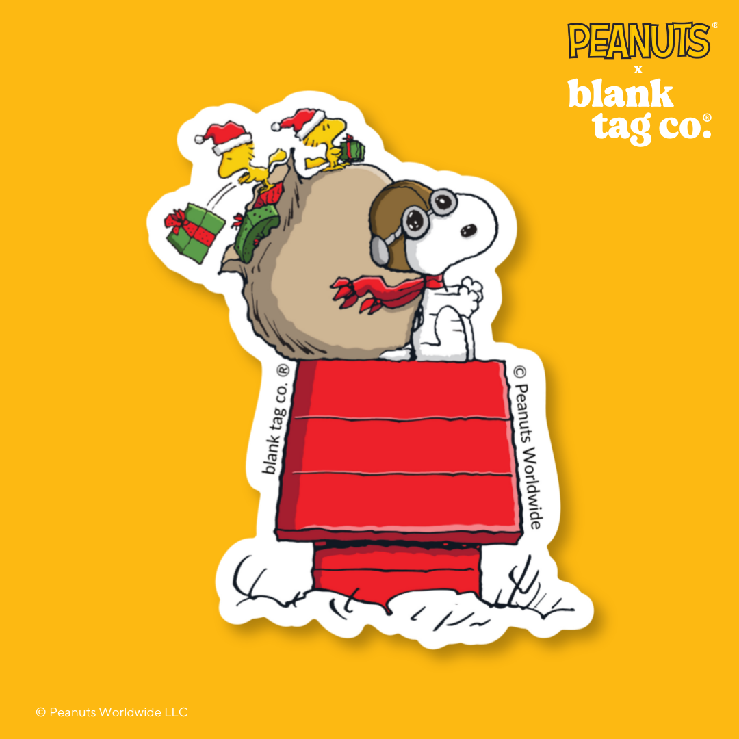 Peanuts® Waterproof Sticker - Flying Ace Delivering Gifts