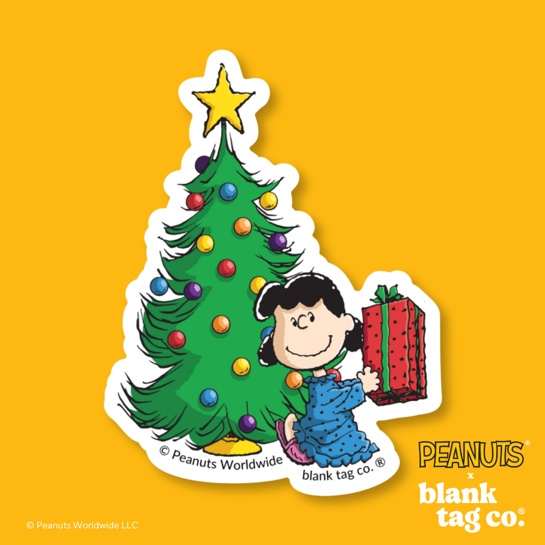 Peanuts® Waterproof Sticker - Lucy With A Gift