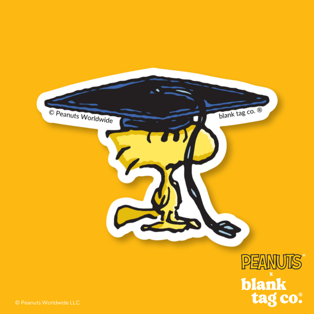 Peanuts® Waterproof Sticker - Graduating Woodstock
