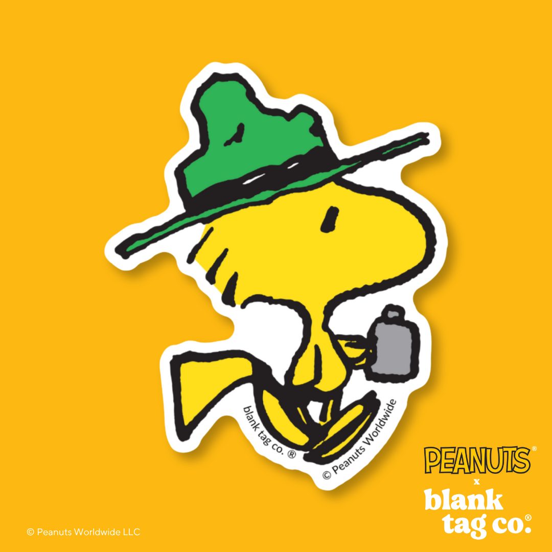 Peanuts® Waterproof Sticker - Camping Woodstock