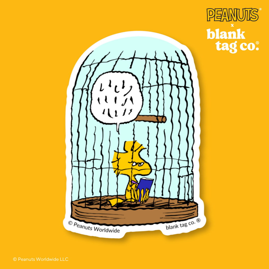 Peanuts® Waterproof Sticker - Woodstock's Frustrated Grandfather