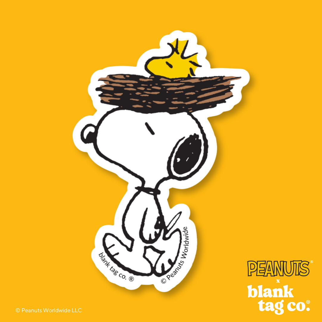 Peanuts® Waterproof Sticker - Snoopy Carrying Woodstock