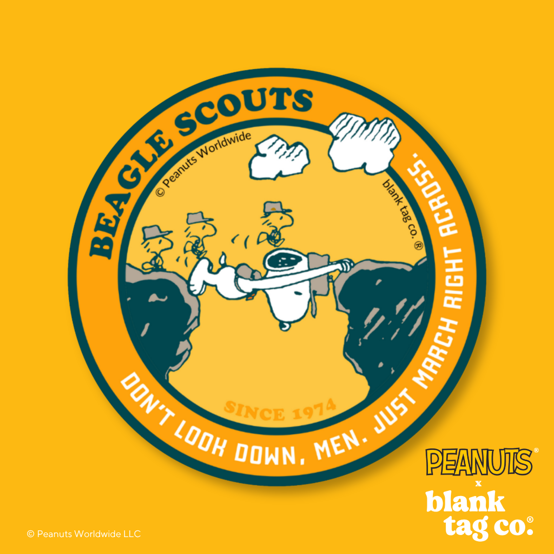 Peanuts® Waterproof Sticker - Beagle Scouts Badge