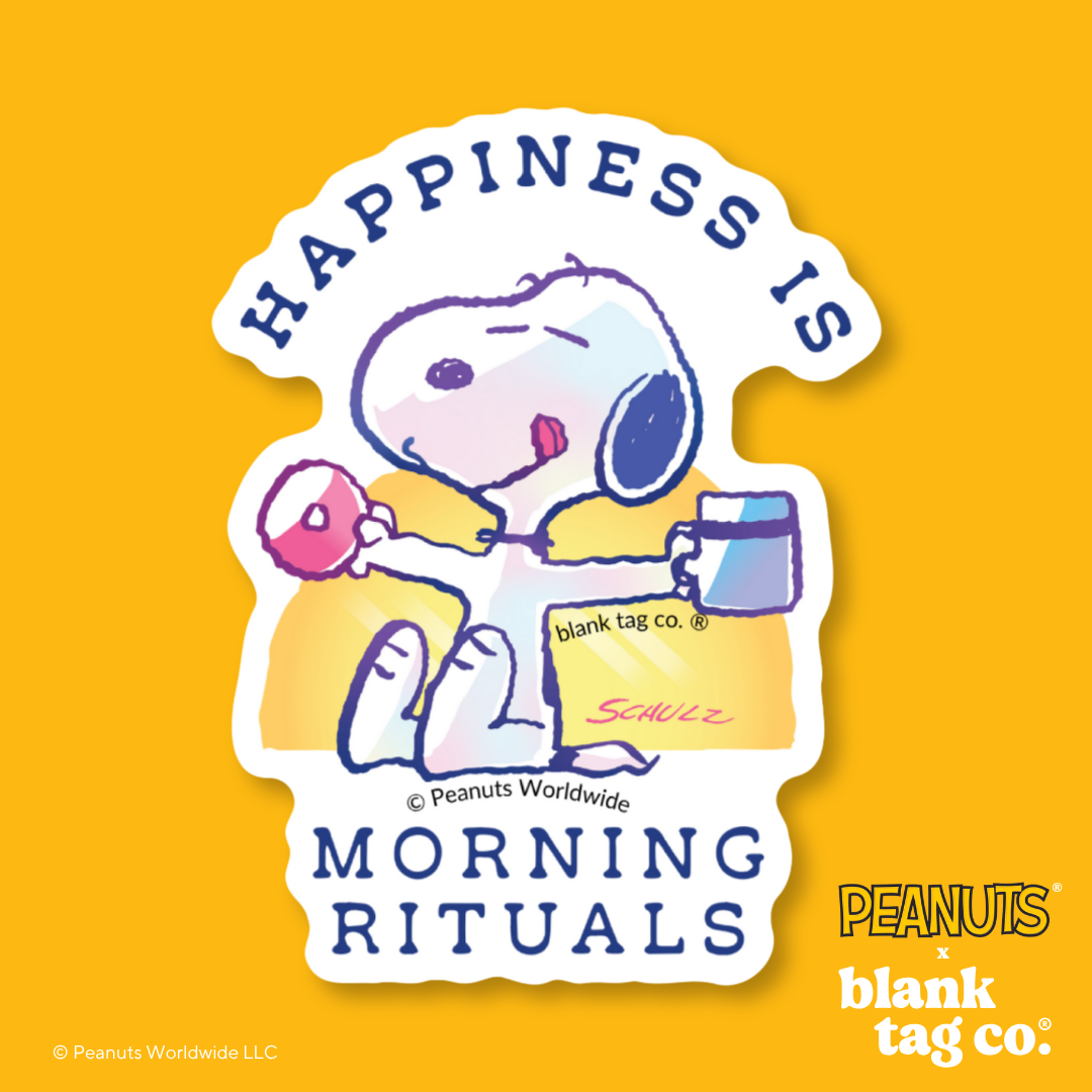 Peanuts® Waterproof Sticker - Happiness Is Morning Rituals