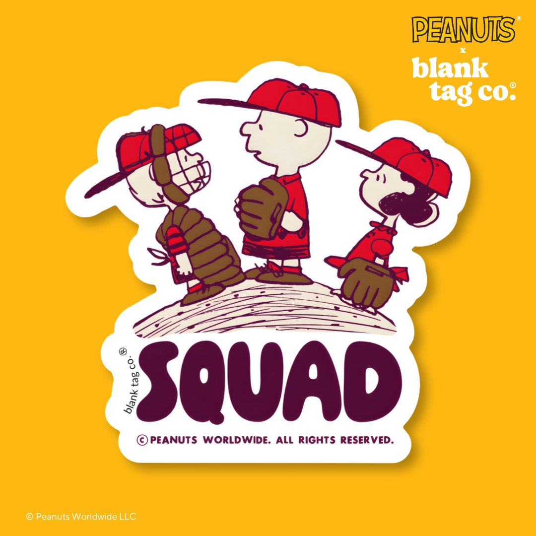 Peanuts® Waterproof Sticker - Baseball Squad