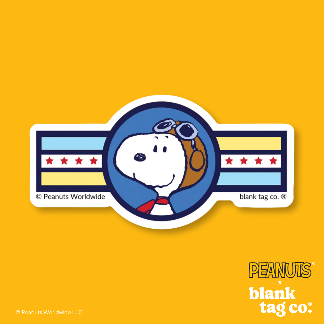 Peanuts® Waterproof Sticker - Flying Ace Face Badge