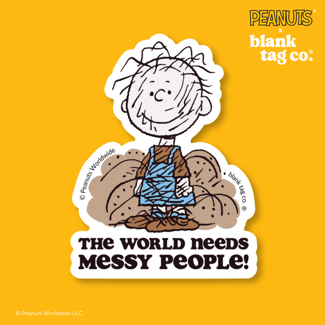 Peanuts® Waterproof Sticker - World Needs Messy People
